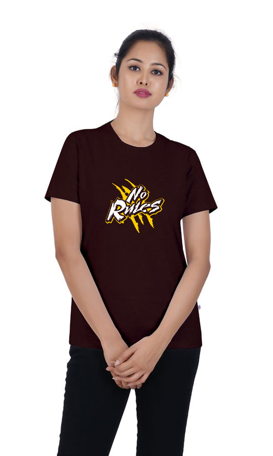 No Rules Printed Burgundy Tshirt