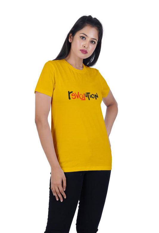 Revolution Printed Yellow Tshirt