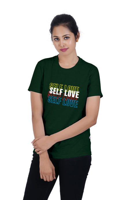 Self Love Printed BottleGreen Tshirt