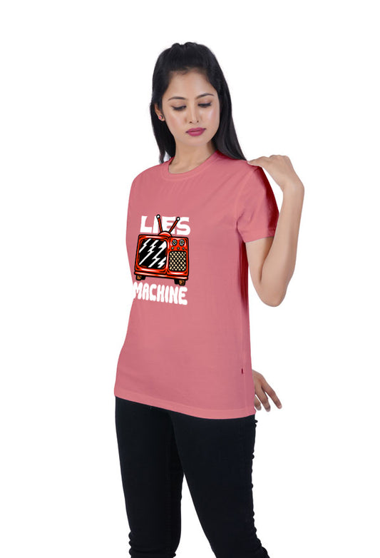 Lie Machine Printed Peach Tshirt