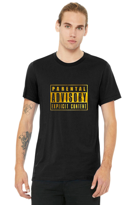 Parental Advisery Black Printed Tshirt