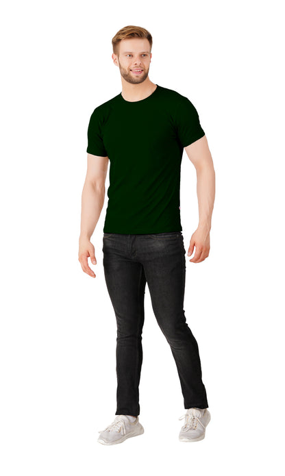 Bottle Green Plain Tshirt