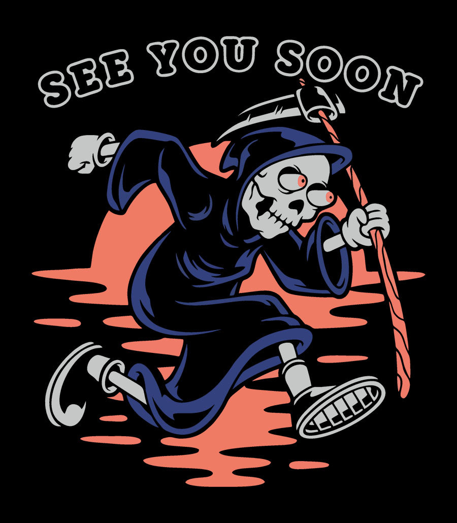 See You Soon Printed Black Tshirt