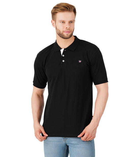 Men's Regular Fit Polo Black T shirt