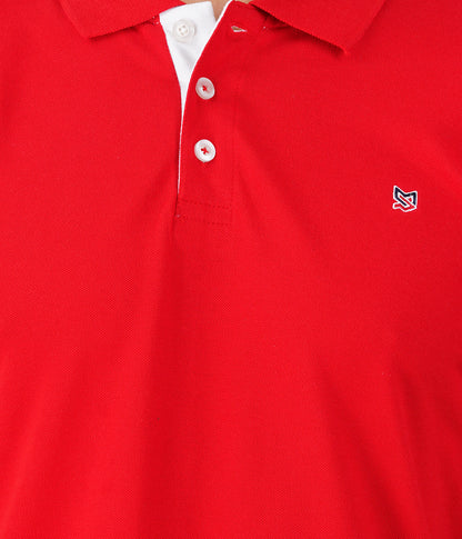 Men's Regular Fit Polo Red T Shirt