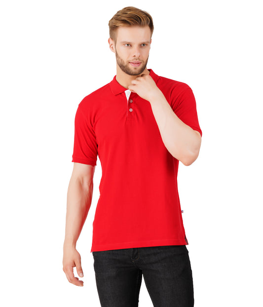 Men's Regular Fit Polo Red T Shirt