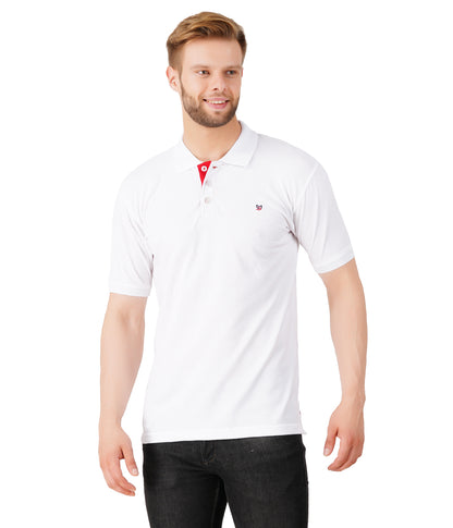 Men's Regular Fit Polo White T shirt