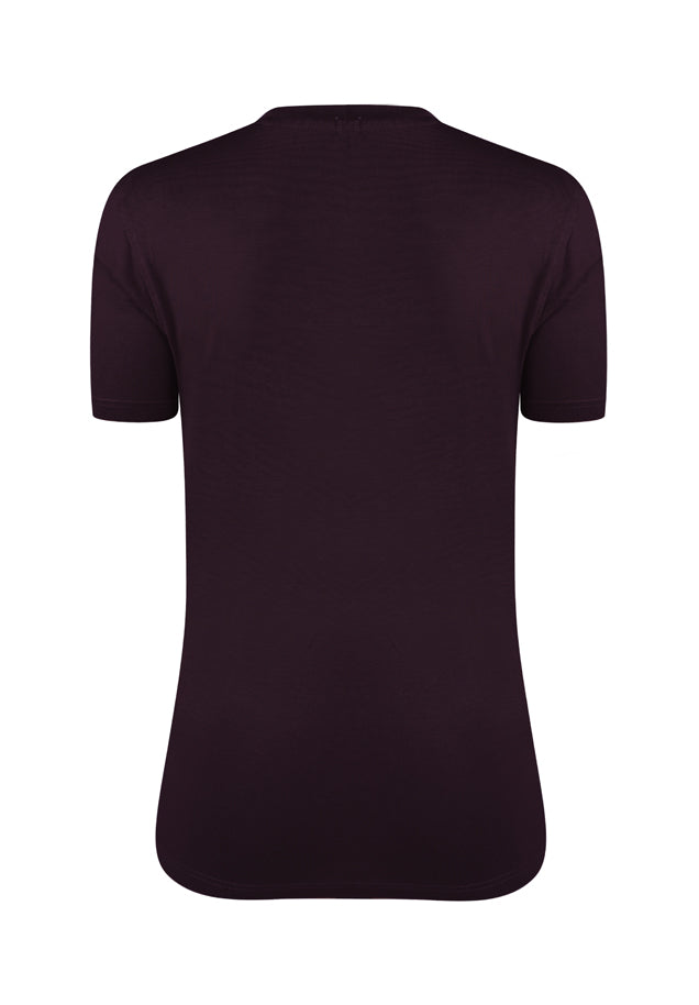 Burgundy Women Plain Tshirt