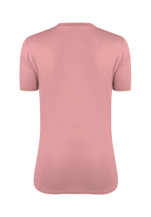 Peach Women Plain Tshirt