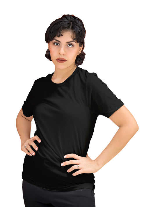 Black Women Plain Tshirt