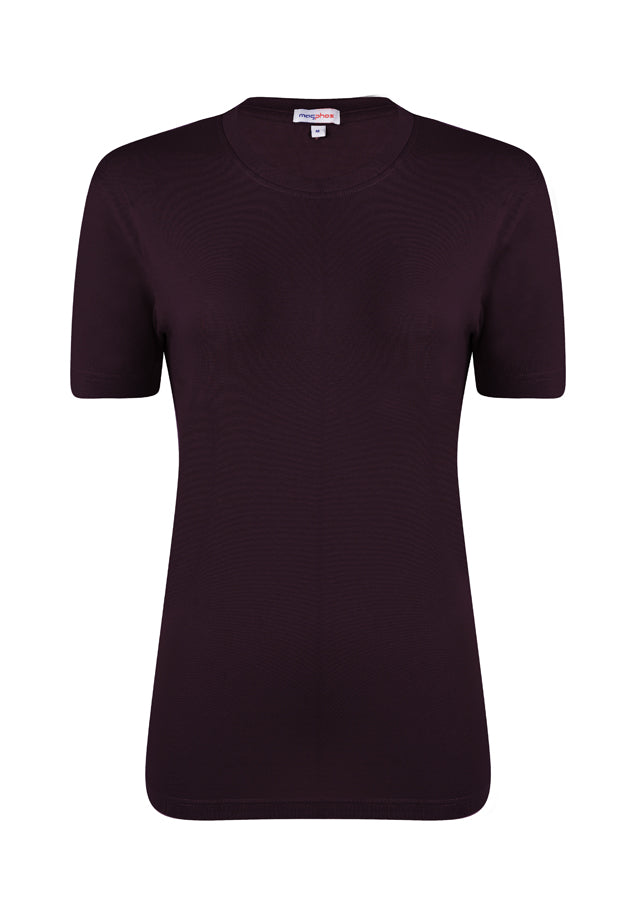 Burgundy Women Plain Tshirt