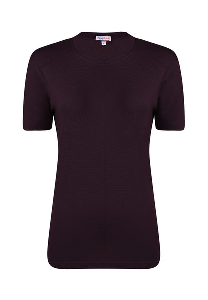 Burgundy Women Plain Tshirt