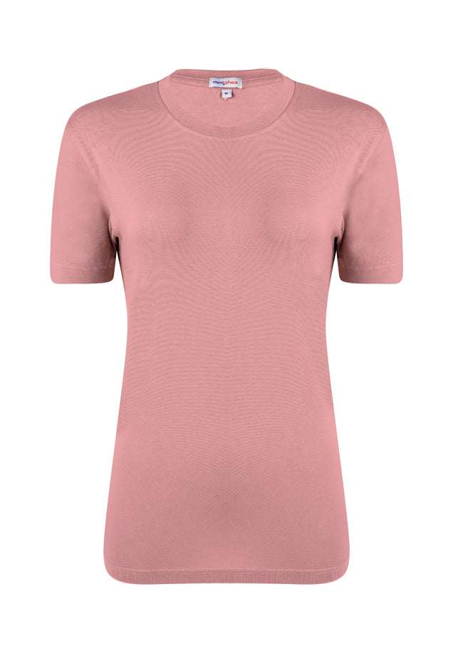 Peach Women Plain Tshirt