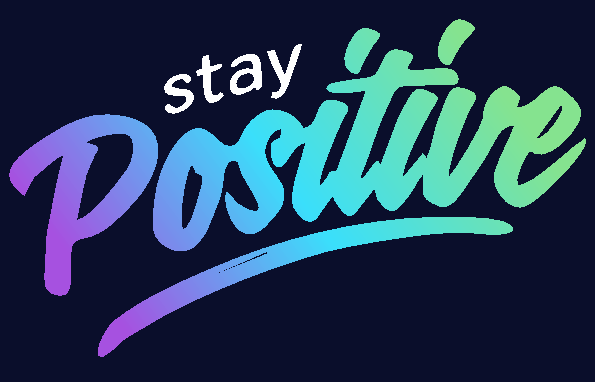 Stay Positive Printed Navy Tshirt