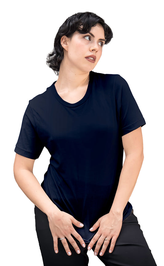 Navy Women Plain Tshirt